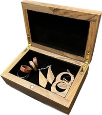 PORTAGIOIE IN LEGNO LAMELLARE DI ULIVO FATTO A MANO   misure cm 14x9 H6