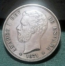 5 PESETAS, AÑO 1871*73