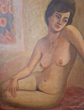 Dipinto Olio Su Tela Di Francesca Pacetti. Nudo Di Donna. 1960