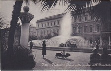 BARI - FONTANE E PALME SULLE AIUOLE DELL'UNIVERSITA' - VIAGG. 1948 -33707-