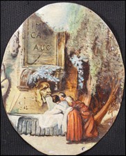 Dipinto Olio su Rame Donne