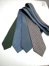 4 X CRAVATTE TIES SETA SILK VINTAGE ETON BLUES ARPEGE ALTEA ERRE4