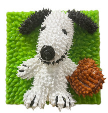 SNOOPY di Vittorio Valente - opera unica - in silicone colorato, su tela cm20x20