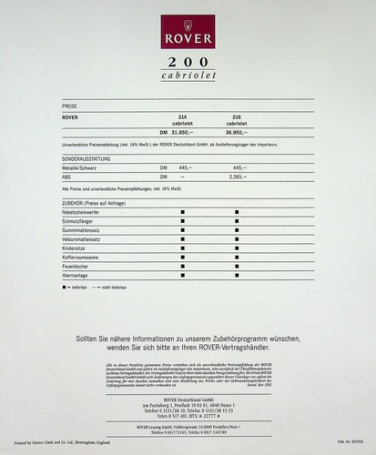 225057 rover 214 216 - rover, cabrio