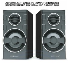 ALTOPARLANTI CASSE PC COMPUTER Notebook SPEAKER STEREO AUX USB AUDIO GAMING 20W