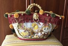 Coffa Borsa Siciliana artigianale "Testa di Moro" ornata interamente a mano 