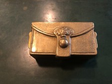 Fermacarte SCATOLINA BANDOLIERA GIBERNA CARABINIERI contenitore ottone vintage