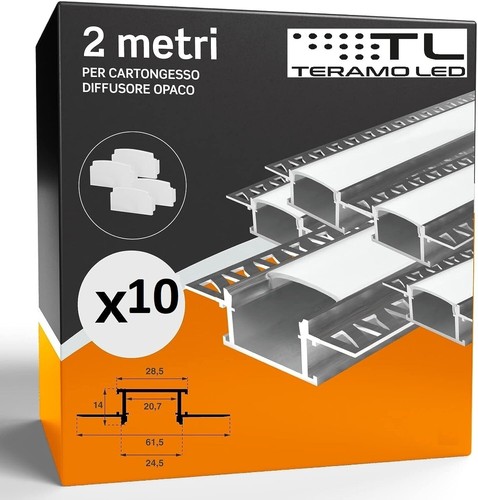Profilo alluminio opaco 2mt - alluminio,