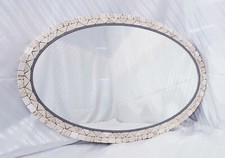 Specchio da parete grande moderno ovale in pietra realizzato a mano. 75x110cm