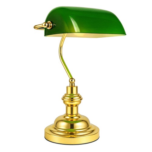 Retro bankers lamp polished - bankers,