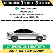 Tagliando per VOLVO S40 II T5 AWD 162 kw Benzina 2004-2007 - 6 Lt di olio + 3...