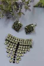 Bigiotteria Vintage Anni ’70 – Orecchini e Spilla con Strass