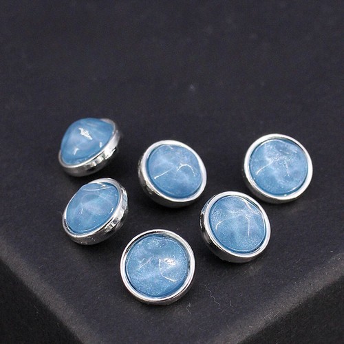 6pz bottoni blu rotondi - 6pz,