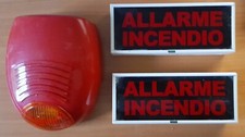 Sirena Allarme Antincendio Anno 2007 + 2 Sirene Interne Serai Ottico Acustiche