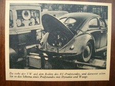 VW Volkswagen Maggiolino, Maggiolino Maggiolino, Banco Prova Motore Mobile, Illustrazione, 1952