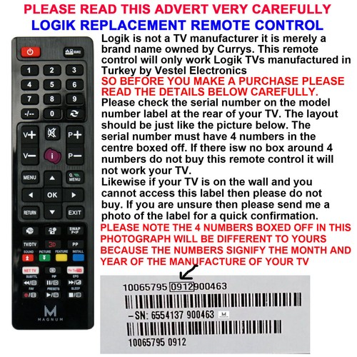 Telecomando logik un - tv,