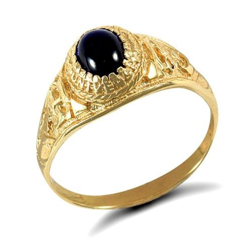 Anello college con pietra blu - college,