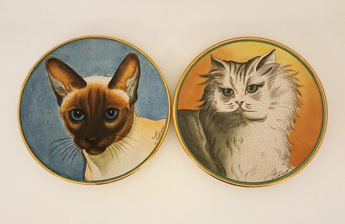 Piatti gatto vintage - vintage, siamese