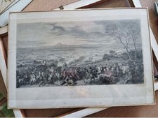 stampa antica con cornice della Battaglia di Marengo epoca '800