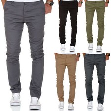 Pantalone chino uomo slim fit elasticizzato jeans beige/nero/navy/grigio 7100