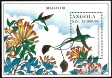 Angola 1996 - Colibrì - Foglio francobolli ricordo - Scott #960 - MNH