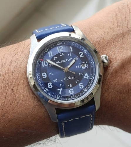 Hamilton khaki field blue - khaki, dial