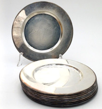 MARTINI & ROSSI SET  PIATTI SILVER PLATE PUBBLICITARI - 8 PEZZI