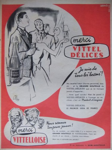 Publicité 1956 soda vittel - publicitÉ,