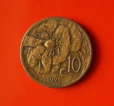 10 CENTESIMI 1921 ERRORE - AMALGAMA NON OMOGENEO AL ROVESCIO [K692]