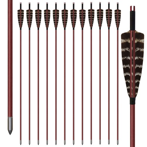 12pz arco ricurvo frecce legno - 12pz,