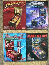 Star Trek, The Rolling Stones, Mustang & Indiana Jones Stern flipper volantini (NUOVI)