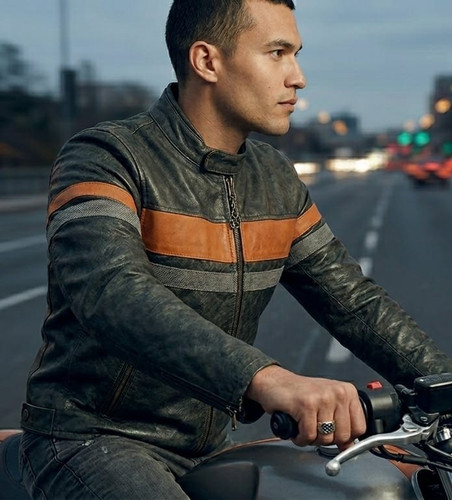 Giacca moto uomo pelle nera - moto,
