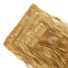 Extension Capelli 16 Card Fila di Mais Lunghi Ondulati Ricci Attacco Set 6 Pezzi