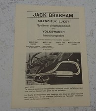 Catalogue publicitaire Echappement Jack Brabham Lukey VW Volkswagen Coccinelle 