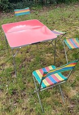 TAVOLINO DA PICNIC ANNI 60 CON QUATTRO SEDUTE