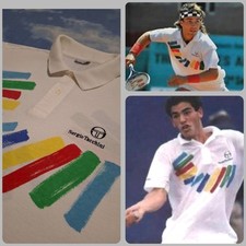 POLO SHIRT SERGIO TACCHINI Pete Sampras Pat Cash 89's tg.6-L  Made Italy RARE 