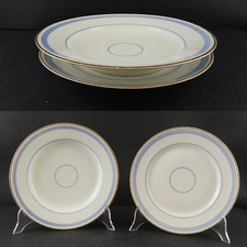 ANTICO RARO SERVIZIO 10 PIATTI PORCELLANA PARIGI BIANCA BLU ORO NAPOLEONE III