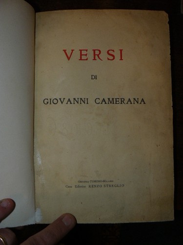 Camerana giovanni versi - ,