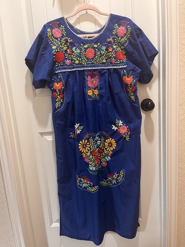 Abito donna messicano blu