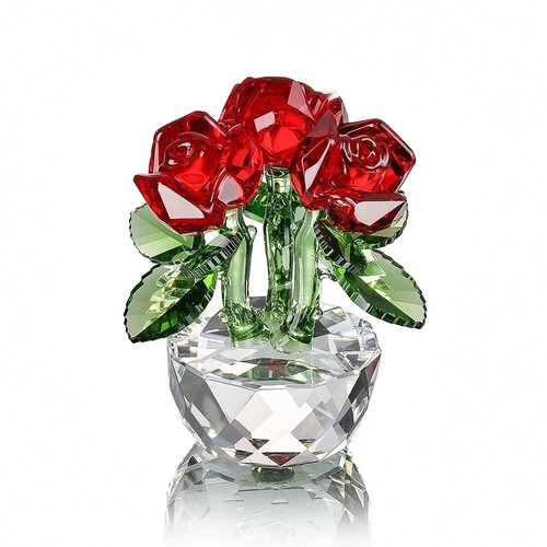 Statuine rosa rossa - , cristallo