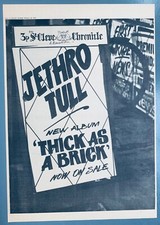 JETHRO TULL 1972 UK POSTER
