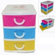 CASSETTIERA PICCOLA 3 CASSETTI 11,5X13X9CM COLORATA MULTIUSO MINUTERIA