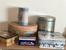 Lotto 6 Scatole Latta Biscotti