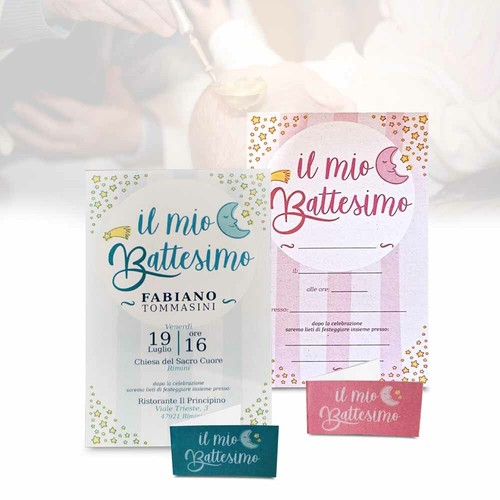 Bigliettini inviti battesimo - bigliettini,