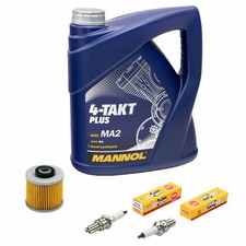 Kit Revisione Olio 4L Per Yamaha XVS 650 Dragstar 1997-2007 Filtro Olio + Candele