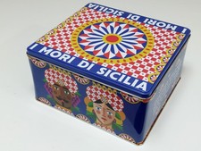 Scatola Barattolo Latta Lamiera Biscotti da Collezione I Mori Di Sicilia Antica