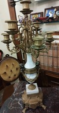 Candelabro In Ottone E Alabastro Con Putti 7 Braccia