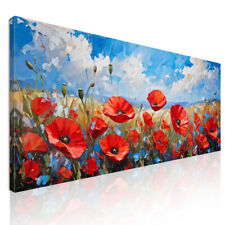 Quadro Botanico Campo Di Papaveri Rossi Sotto Un Cielo Estivo , bow11 quadro sta