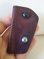 Portachiavi originale Mercedes vera pelle cuoio marrone vintage