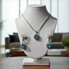 Set orecchini pendenti topazio